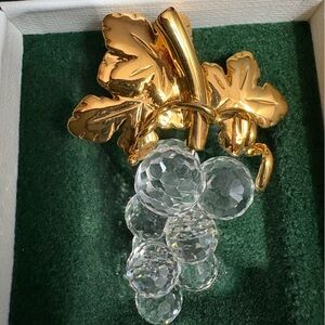 Swarovski Gold and Clear Crystal Brooch